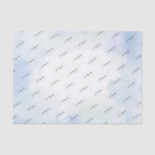 Blue Waterverf Wash Custom Business Logo Tissuepapier (Voorkant)