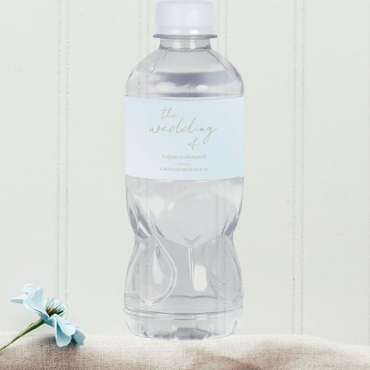 Blue Waterverf Wave Wedding Waterfles Etiket