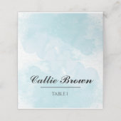 Blue Waterverf Wedding (Buitenkant ongevouwen)
