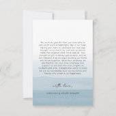 Blue Waterverf Wedding Bedankkaart (Achterkant)