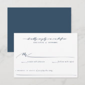 Blue Waterverf Wedding Invitation Suite Kaart (Voorkant / Achterkant)