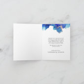 Blue Waterverf Wedding Photo Bedankkaart (Binnen)