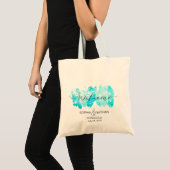 Blue Waterverf welkome bruiloft-bestemming Tote Bag (Voorkant (product))