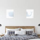 Blue Waterverf Whale Beach kwekerij Muurkunst Sets (Slaapkamer)