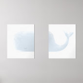 Blue Waterverf Whale Beach kwekerij Muurkunst Sets (Voorkant)