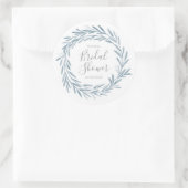 Blue Waterverf Wreath Script Vrijgezellenfeest Ronde Sticker (Tas)