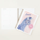Blue Waterverf Zebra Animal Blowing Gum Bubble Planner (Display)