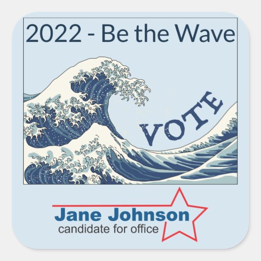 Blue Wave 2024 - aanpasbare campagne sticker (Voorkant)