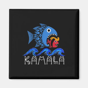Blue Wave 2024 Funny Big Fish Eat Little Fish Trum Magneet