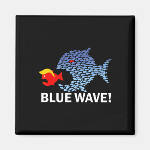 Blue Wave 2024 Funny Big Fish Eat Little Fish Trum Magneet