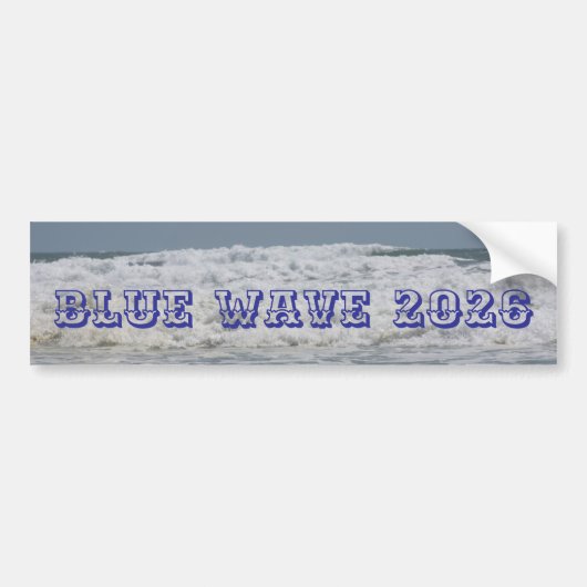 Blue Wave 2026 Bumpersticker (Voorkant)