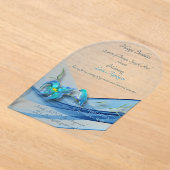 Blue Wave 50 Jaar Verjaardag acryl uitnodiging Acryl Uitnodigingen (Laagn)