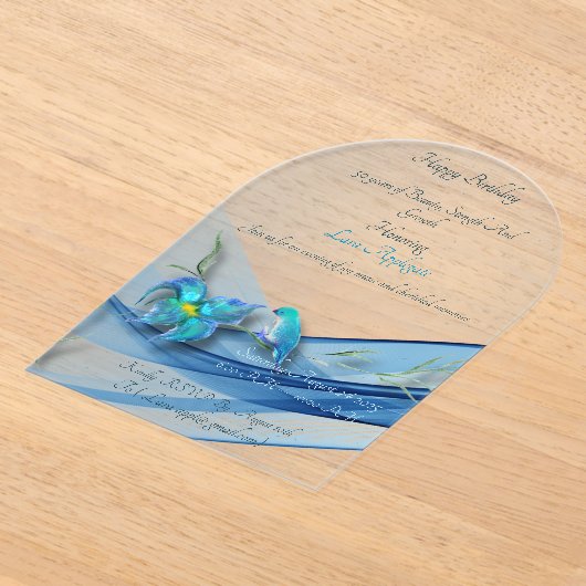 Blue Wave 50 Jaar Verjaardag acryl uitnodiging Acryl Uitnodigingen (Laagn)