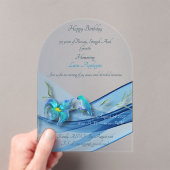 Blue Wave 50 Jaar Verjaardag acryl uitnodiging Acryl Uitnodigingen (Insitu (Draagbaar))