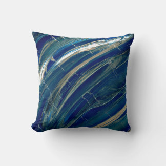 Blue Wave Abstracte lijnen Kussen