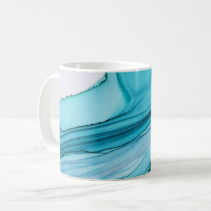 Blue Wave Alcohol Ink Koffiemok