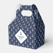 Blue Wave Anchor Pattern Wedding Bedankt, ID836 Bedankdoosjes (Voorkant Zijde)