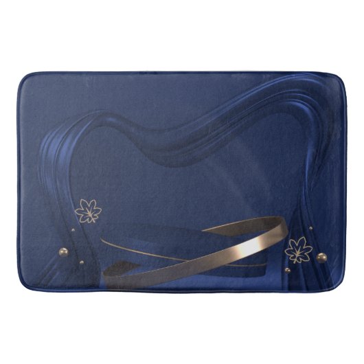 Blue Wave Bloemen Badmat (Voorkant)