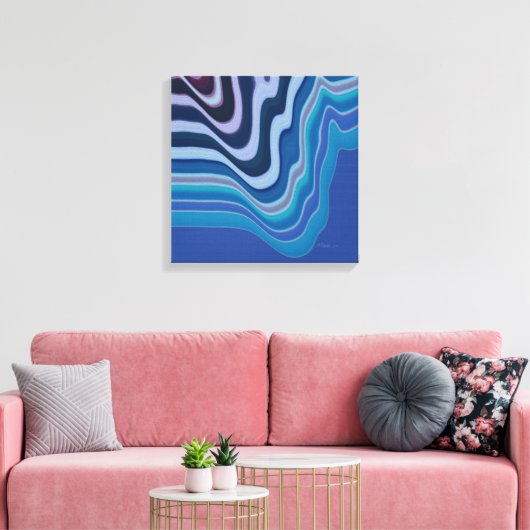 Blue Wave Canvas Afdruk (Insitu (Woonkamer))