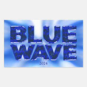 Blue Wave Democractic Rechthoekige Sticker