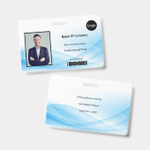 Blue Wave Design foto-ID Badge (Voor- en achterkant)