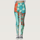 BLUE WAVE DESIGNER COLLAGE LEGGINGS (Voorkant)