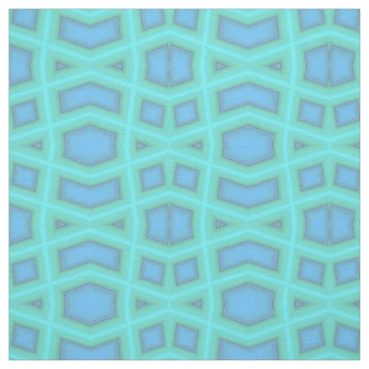 Blue Wave Diamond Geometric Print Pattern Fabric Stof (Swatch)