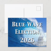 Blue Wave Election 2026 Briefkaart (Voorkant / Achterkant)