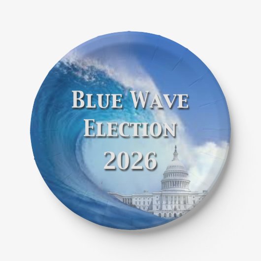 Blue Wave Election 2026 Papieren Bordje (Voorkant)
