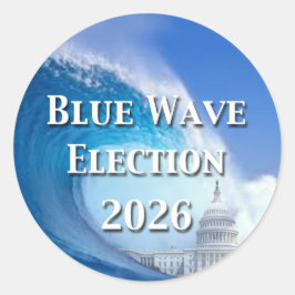 Blue Wave Election 2026 Ronde Sticker