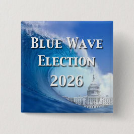 Blue Wave Election 2026 Vierkante Button 5,1 Cm