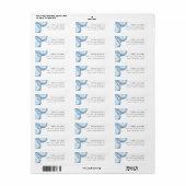 Blue Wave Geode Return Address Label (Full Sheet)