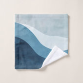 Blue Wave geometrisch Bad Handdoek (Wasdoekje)