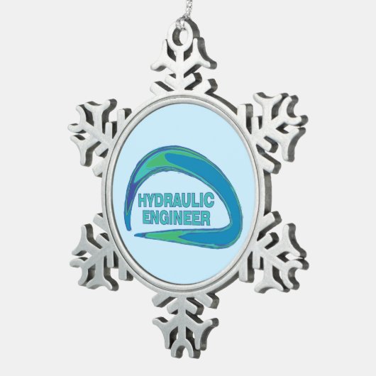 Blue Wave Hydraulische Engineer Mok Tin Sneeuwvlok Ornament (Rechts)