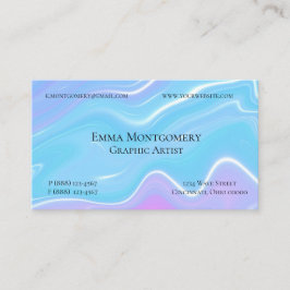Blue Wave Marble Liquid Art Visitekaartje
