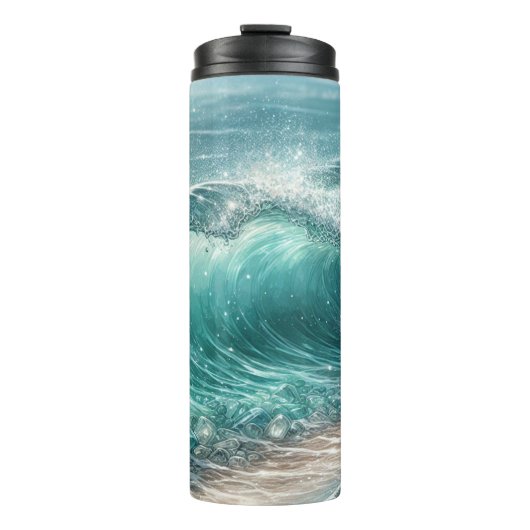 Blue Wave met Sparkles Thermosbeker (Voorkant)