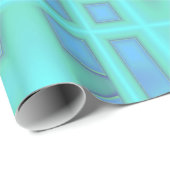 Blue Wave Modern Geometric Abstract Patroon Cadeaupapier (Rol Hoek)