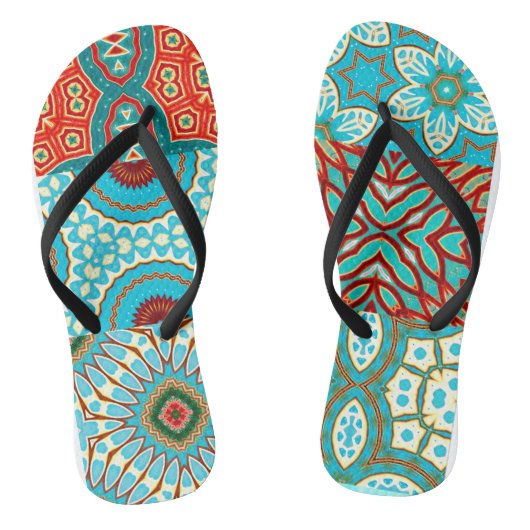 BLUE WAVE ONTWERPER COLLAGE TEENSLIPPERS (Voetbed)
