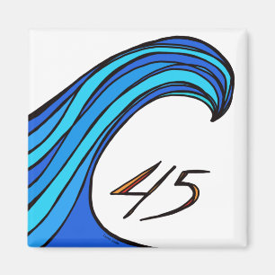 Blue Wave Over 45 Square Magnet Magneet