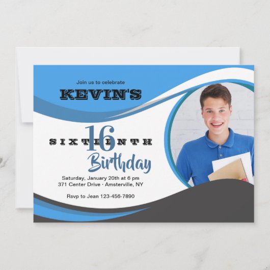 Blue Wave Photo Card Kaart (Voorkant)