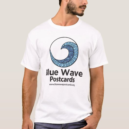 Blue Wave Postcards - Basic T-shirt voor heren (Voorkant)
