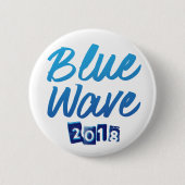 Blue Wave Script-Button Ronde Button 5,7 Cm (Voorkant)