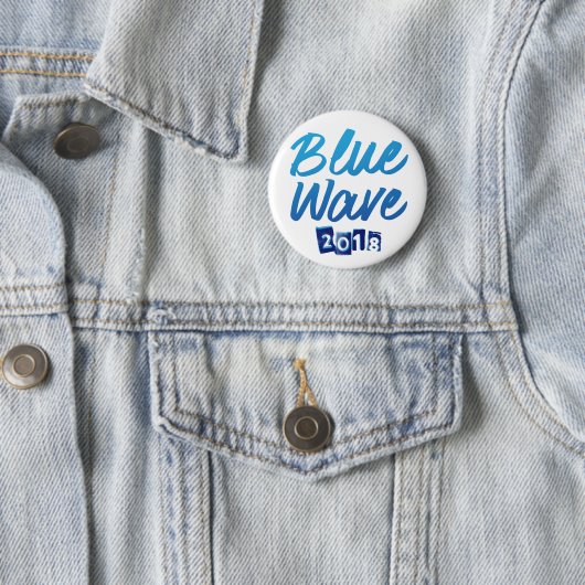 Blue Wave Script-Button Ronde Button 5,7 Cm (In situ)