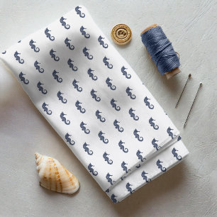 Blue Wave Seahorse Navy/Wht ID836 Stof