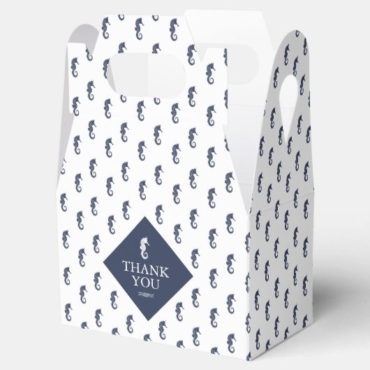 Blue Wave Seahorse Wedding Pattern Bedankt ID836 Bedankdoosjes (Geopend)