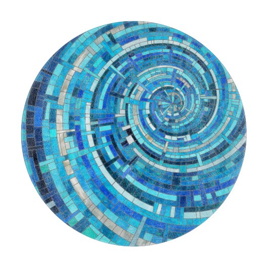 Blue Wave Spiraal Mozaïek Snijplank (Voorkant)