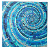 Blue Wave Spiraal Mozaïek Tegeltje (Voorkant)