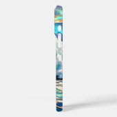 Blue Wave Stained Glass iPhone Hoesje Oceaan Desig (Achterkant / Links)