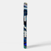 Blue Wave Stained Glass iPhone Hoesje Oceaan Desig (Achterkant / Rechts)