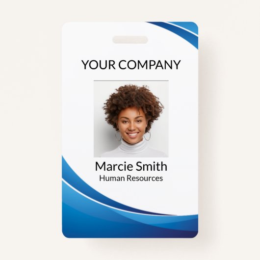 Blue Wave Style Foto-id Badge (Voorkant)